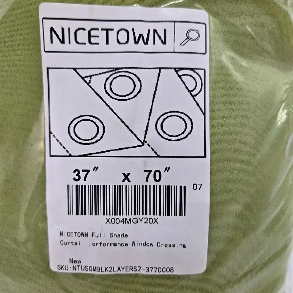 Lime Green 2 Panel Full Shade Curtains 37x70